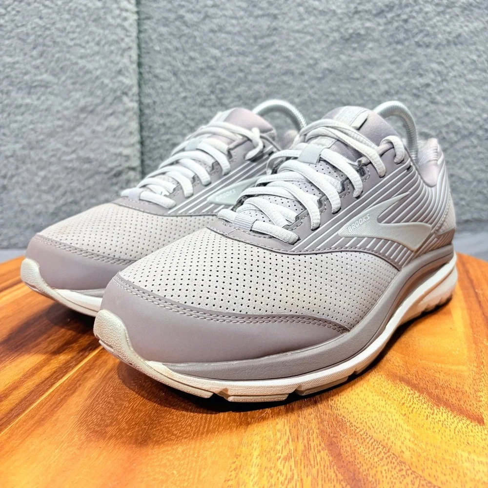 Brooks Addiction Walker 2 Grey White Walking Shoes 1203081D094 Womens 8.5 Wide D